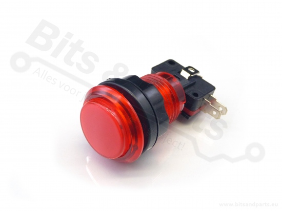Push button Arcade/Joystick transparent red with lighting 24.2mm